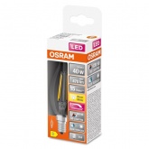 Лампа филаментная свеча на ветру Osram LED SUPERSTAR PLUS BA 3,4W/927 (40W) 220V E14 CL DIM