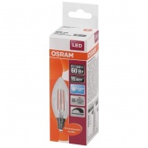 Лампа филаментная светодиодная свеча Osram LED SCL B 60 DIM 5W/840 230V CL E14 520lm Filament
