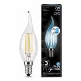 Лампа филаментная светодиодная свеча на ветру Gauss LED 7W 4100K E14 580lm step dimmable