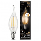Лампа Gauss LED Filament Свеча на ветру E14 7W 550lm 2700K step dimmable