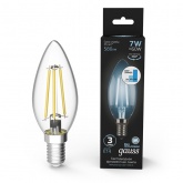 Лампа филаментная светодиодная свеча Gauss LED 7W 4100К E14 580lm step dimmable