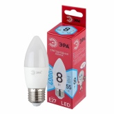 Лампа светодиодная свеча ЭРА RED LINE LED B35 8W 840 4000K 220V E27 холодный свет