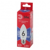Лампа светодиодная свеча ЭРА RED LINE LED B35 6W 865 6500K 220V E27