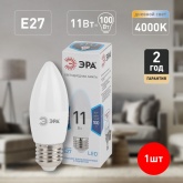 Лампа светодиодная свеча ЭРА LED B35 11W 840 4000K 220V E27 холодный свет