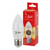 Лампа светодиодная свеча ЭРА RED LINE ECO LED B35 10W 827 2700K 220V E27 теплый свет