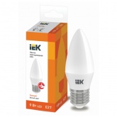 Лампа светодиодная свеча ИЭК ECO C35 9Вт 220В 3000K E27 тепло-белый свет
