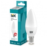 Лампа светодиодная свеча ИЭК ECO C35 5Вт 220В 4000K E27 холодный свет
