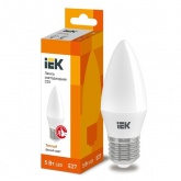 Лампа светодиодная свеча ИЭК ECO C35 5Вт 220В 3000K E27 тепло-белый свет
