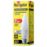 Лампа светодиодная свеча Navigator 94 494 NLL-C37-7-230-4K-E27-FR 7W 4000K 560Lm холодный свет