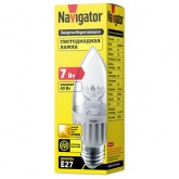 Лампа светодиодная свеча Navigator 71 849 NLL-C37-7-230-2.7K-E27-CL 7W 2700K 500Lm теплый свет