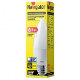 Лампа светодиодная свеча Navigator 61 329 NLL-C37-8.5-230-6.5K-E27-FR 8.5W 6500K 730Lm дневной свет