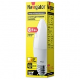 Лампа светодиодная свеча Navigator 61 327 NLL-C37-8.5-230-2.7K-E27-FR 8.5W 2700K 640Lm теплый свет