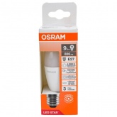 Лампа светодиодная свеча Osram LS CLB75 9W/840 4000K 220V E27 FR холодный свет
