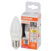 Лампа светодиодная свеча Osram LS CLB60 7W/827 2700K 220V E27 FR теплый свет