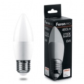 Лампа светодиодная свеча Feron PRO LB-1306 6W 2700K 220V E27 используется OSRAM LED теплый свет