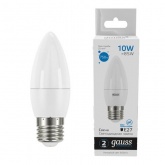 Лампа светодиодная свеча Gauss Elementary 10W 6500K 220V E27 750Lm дневной свет