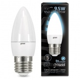 Лампа светодиодная свеча Gauss Black 9.5W 4100K 220V E27 950Lm холодный свет