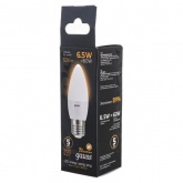 Лампа светодиодная свеча Gauss Black 6.5W 2700K 220V E27 520Lm теплый свет