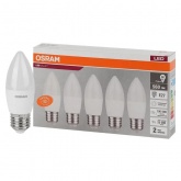 Лампа светодиодная свеча Value LVCLB60 7SW/840 4000K 220V E27 105x38mm упаковка 5шт. холодный свет