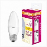 Лампа светодиодная свеча Osram LS CLB75 8W/830 3000K 220V E27 FR тепло-белый свет
