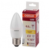 Лампа светодиодная свеча Osram LS CLB60 6.5W/827 2700K 220V E27 FR теплый свет