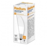 Лампа светодиодная свеча Radium RL-B 6.5W (60W) 830 3000K 220V E27 550Lm тепло-белый свет