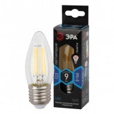 Лампа филаментная светодиодная свеча ЭРА F-LED B35 9W 840 4000K E27 прозрачная