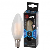 Лампа филаментная светодиодная свеча F-LED B35 9W 840 4000K E14 матовая холодный свет ЭРА