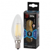 Лампа филаментная светодиодная свеча ЭРА F-LED B35 9W 840 4000K E14 прозрачная