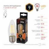 Лампа филаментная светодиодная свеча ЭРА F-LED B35 9W 827 2700K E27 прозрачная