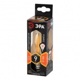 Лампа филаментная светодиодная свеча ЭРА F-LED B35 9W 827 2700K E27 прозрачная