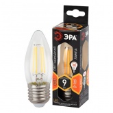 Лампа филаментная светодиодная свеча ЭРА F-LED B35 9W 827 2700K E27 прозрачная