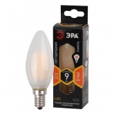 Лампа филаментная светодиодная свеча F-LED B35 9W 827 2700K E14 матовая теплый свет ЭРА