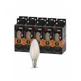 Лампа филаментная светодиодная свеча F-LED B35 9W 827 2700K E14 матовая теплый свет ЭРА