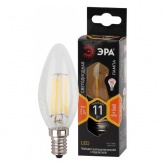 Лампа филаментная светодиодная свеча ЭРА F-LED B35 11W 827 2700K E14 прозрачная
