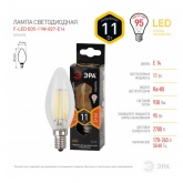 Лампа филаментная светодиодная свеча ЭРА F-LED B35 11W 827 2700K E14 прозрачная