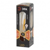 Лампа филаментная светодиодная свеча F-LED B35 5W 827 2700K E14 прозрачная теплый свет ЭРА