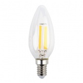 Лампа филаментная светодиодная свеча F-LED B35 5W 827 2700K E14 прозрачная теплый свет ЭРА
