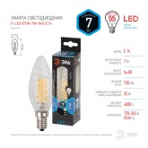 Лампа филаментная светодиодная свеча ЭРА витая F-LED BTW 7W 840 4000K E14 прозрачная