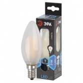 Лампа филаментная светодиодная свеча F-LED B35 7W 840 4000K E14 frost холодный свет ЭРА