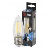 Лампа филаментная светодиодная свеча ЭРА F-LED B35 7W 840 4000K E27 прозрачная