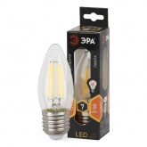 Лампа филаментная светодиодная свеча ЭРА F-LED B35 7W 827 2700K E27 прозрачная