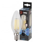 Лампа филаментная светодиодная свеча ЭРА F-LED B35 7W 840 4000K E14 прозрачная