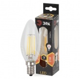 Лампа филаментная светодиодная свеча ЭРА F-LED B35 7W 827 2700K E14 прозрачная