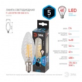 Лампа филаментная светодиодная свеча ЭРА витая F-LED BTW 5W 840 4000K E14 прозрачная