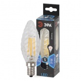 Лампа филаментная светодиодная свеча ЭРА витая F-LED BTW 5W 840 4000K E14 прозрачная