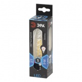 Лампа филаментная светодиодная свеча ЭРА витая F-LED BTW 5W 840 4000K E14 прозрачная