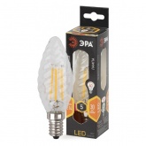 Лампа филаментная светодиодная свеча ЭРА витая F-LED BTW 5W 827 2700K E14 прозрачная