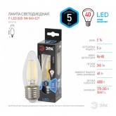 Лампа филаментная светодиодная свеча ЭРА F-LED B35 5W 840 4000K E27 прозрачная