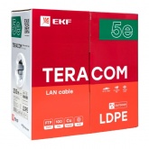 Кабель витая пара экранированный TERACOM F/UTP 4PR cat 5e внешняя оболочка LDPE черная [305м] (провод для интернета)